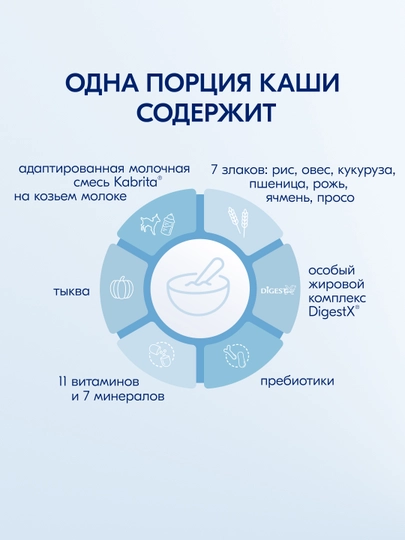 Мультизлаковая каша на козьем молочке, с тыквой, с 6 месяцев