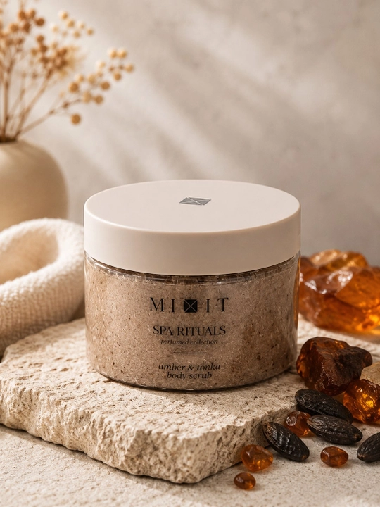 MIXIT SPA Rituals Perfumed Amber & Tonka Body Scrub - tana uchun parfyumeriya skrabi, 300 ml