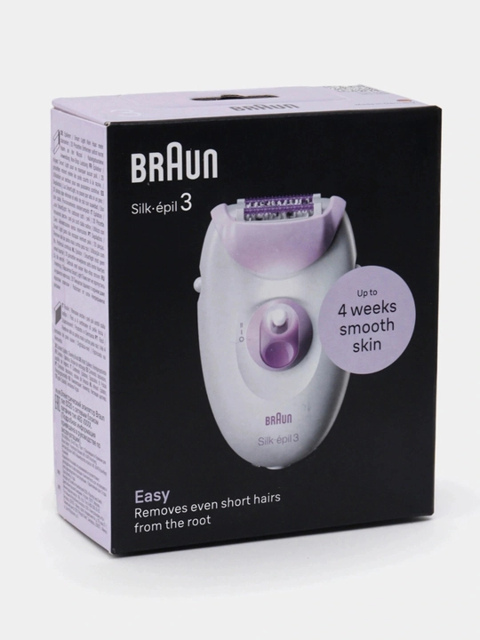 Braun Silk-épil 3SE3000epilyatori,20 pinset,2tezlik,SmartLight,elektr tarmogʻidan ishlaydi