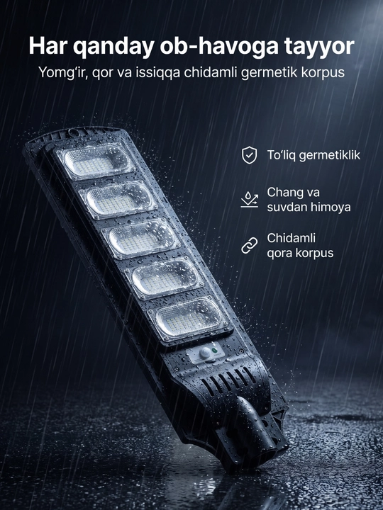 Quyosh panelli ko'cha chirog'i Beltoms 300W 6500K pultli fonar, taymerli simsiz projektori