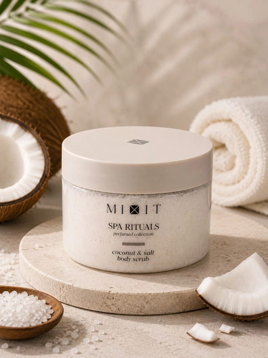 MIXIT SPA Rituals Perfumed Coconut & Salt Body Scrub - tana uchun skrab, 300 ml