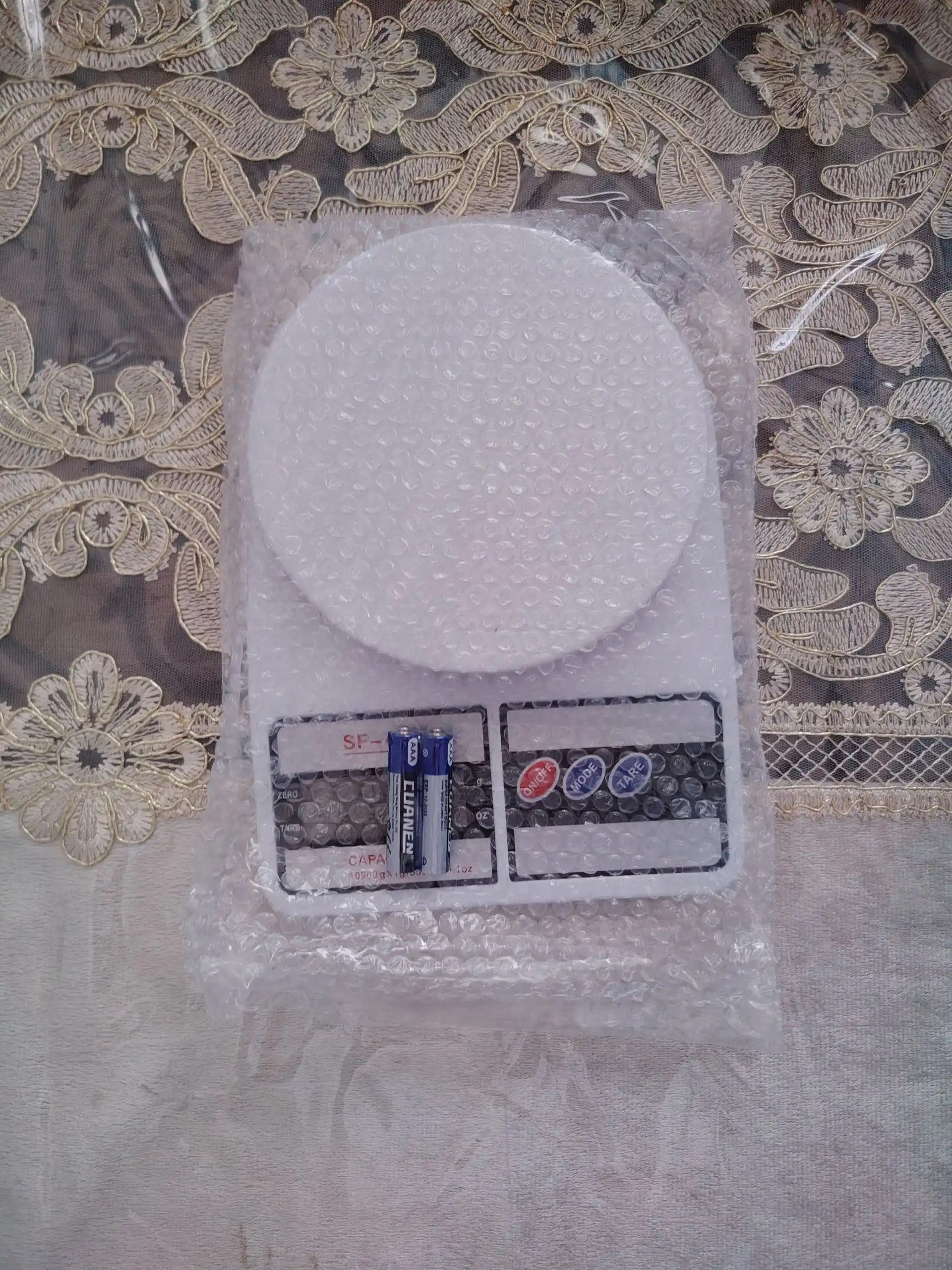 Mini elektron oshxona tarozisi, 10 kg gacha, batareyalari to‘plamda