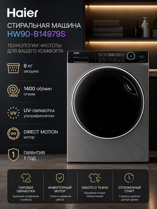 Стиральная машина Haier HW90-B14979S - 