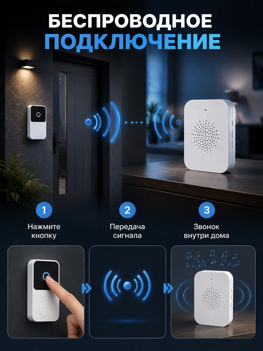 Simsiz eshik qo‘ng‘irog‘i, uy va kvartira uchun, USB quvvatli ovozli signal qurilmasi