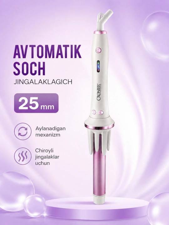 Avtomatik soch jingalaklagich, 25 mm, aylanadigan soch turmaklash qurilmasi