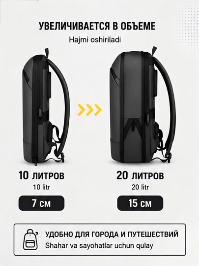 Erkaklar ryukzak transformatori