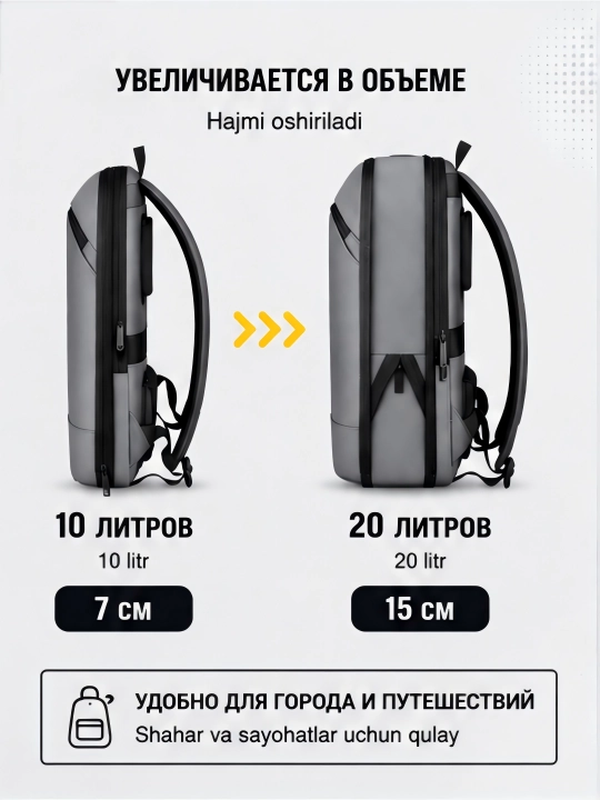 Erkaklar ryukzak transformatori