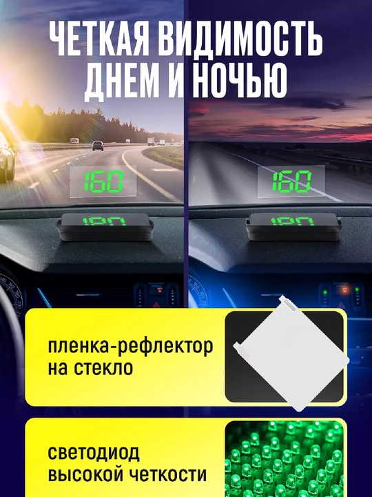 Avtomobil old oynasiga tezlik proyeksiyasi, GPS USB