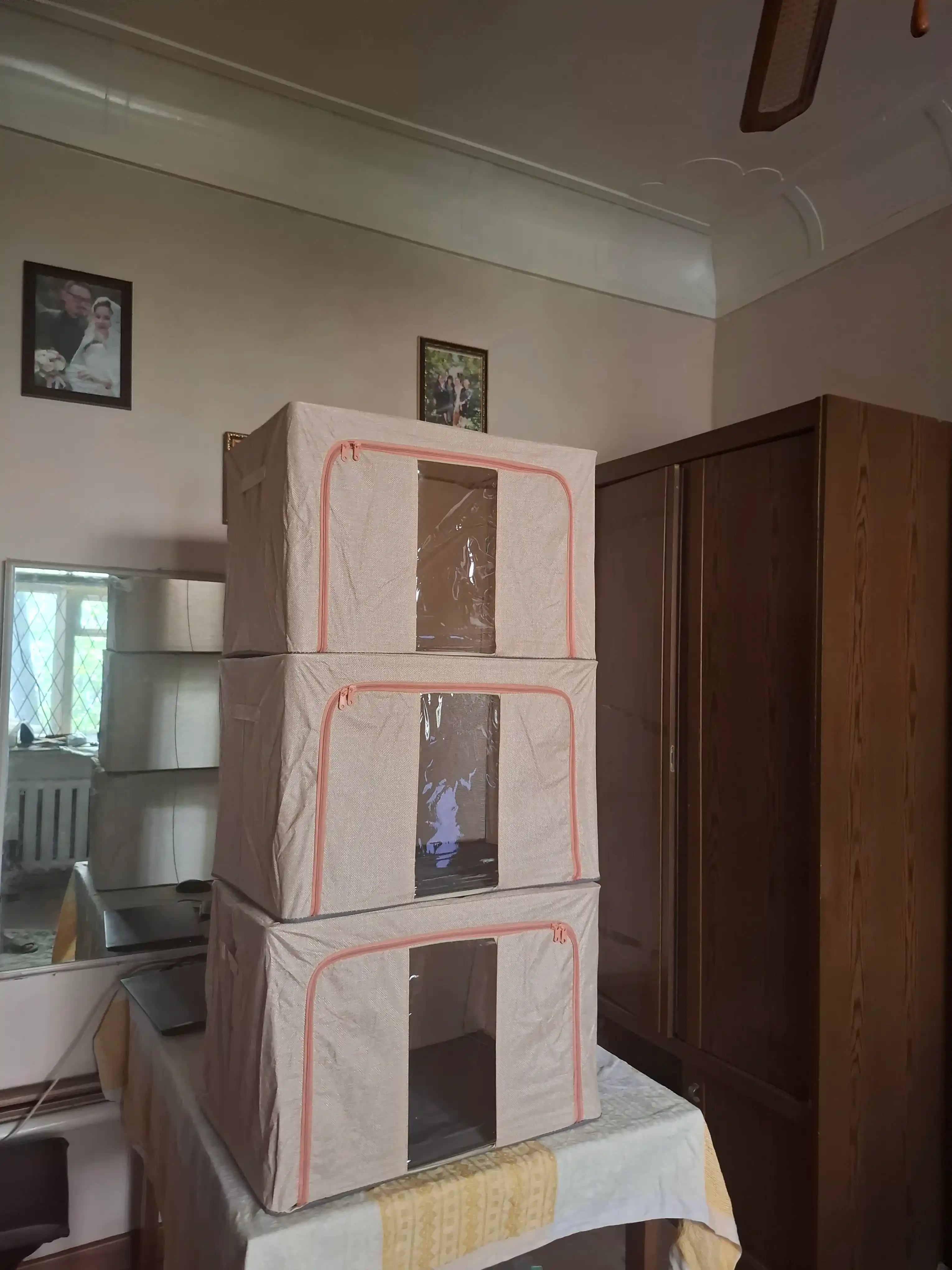 Коробка органайзер, для хранения вещей и одежды, с двумя отверстиями, 110 литр