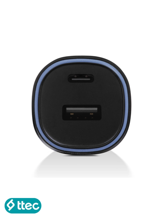 TTEC 48W avtomobil zaryadlagichi USB-C+USB-A, USB-C–Lightning kabel 120 см
