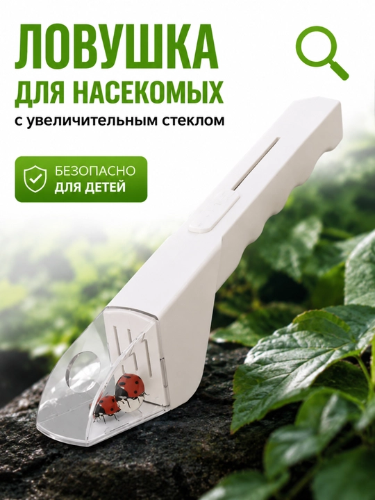 Ловушка для насекомых с увеличительным стеклом для детей, безопасный ручной ловец - 