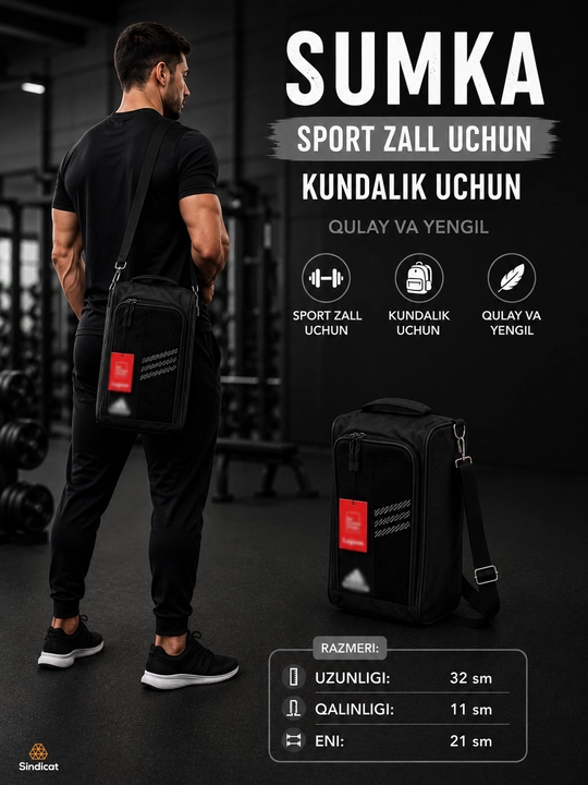 Sport barsetka, yelkaga va qo‘lda olib yuriladigan ixcham sumka - 