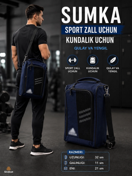 Sport barsetka, yelkaga va qo‘lda olib yuriladigan ixcham sumka - 