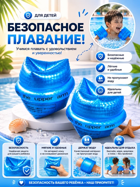 Нарукавники для плавания, детские нарукавники, надувные нарукавники, спасательные жилеты