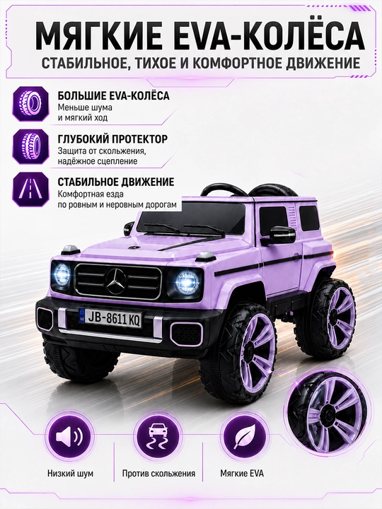 Детский электромобиль 24V 4×4, 4 мотора 550, LED, Bluetooth, управление через APP