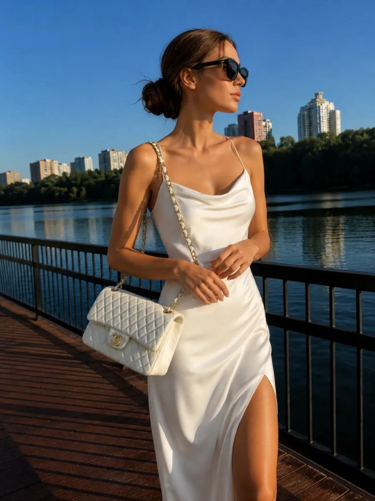 Chanel uslubidagi ayollar yelkama-sumkasi, mini Chanel debriyaj sumkasi