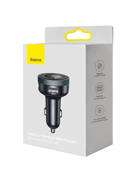 Avto  zaryadlagichi Baseus Enjoy, Bluetooth FM modulyator, transmitter,2 ta USB,AUX 3.5 mm