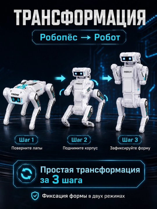 Transformator Robot IT, masofadan boshqariladigan robot o‘yinchoq, LED chiroqlar bilan