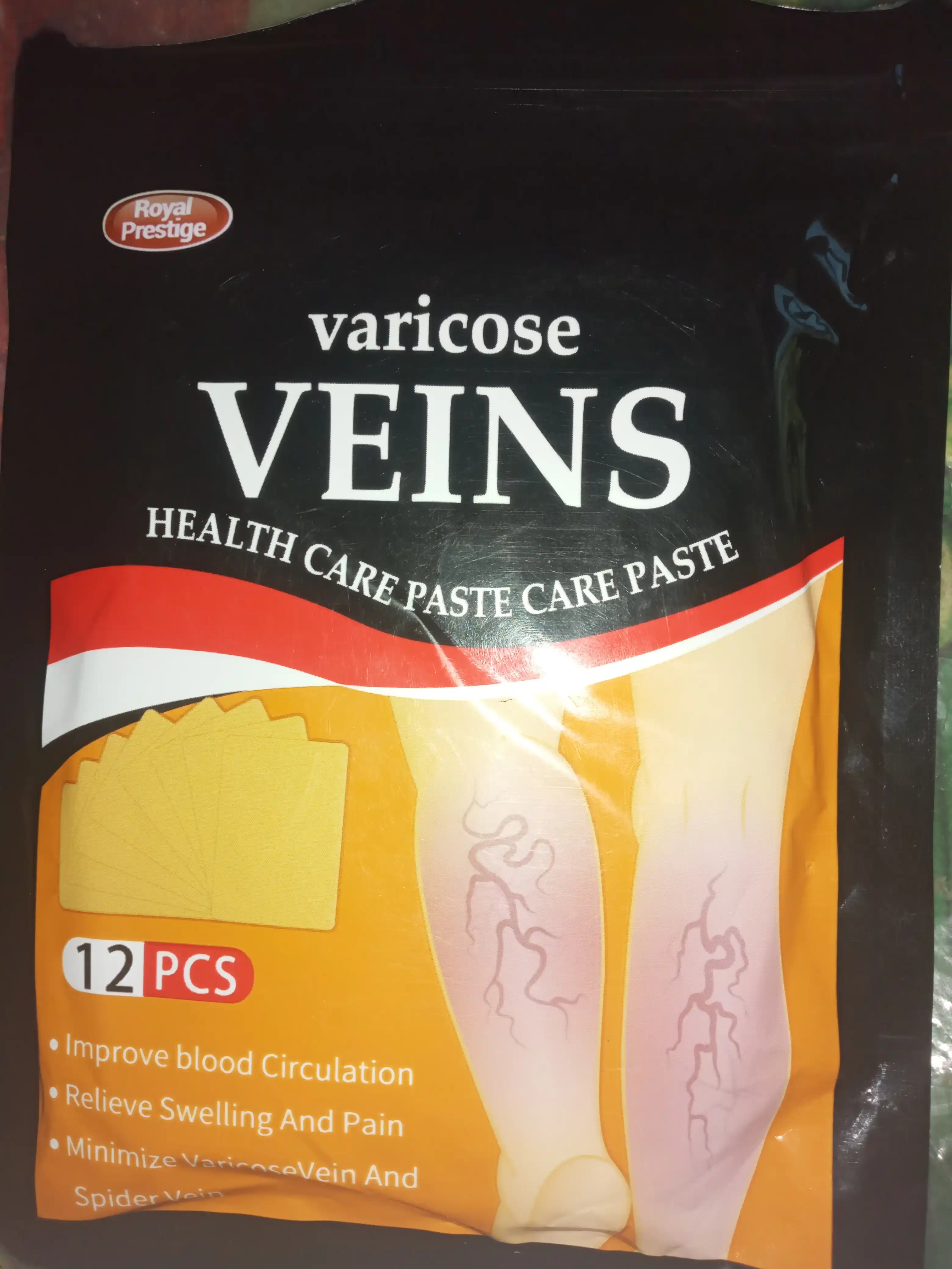 Varikoz tomirlaridan oyoqlar uchun Veins, og'riq qoldiruvchi plastirlar, 12 dona