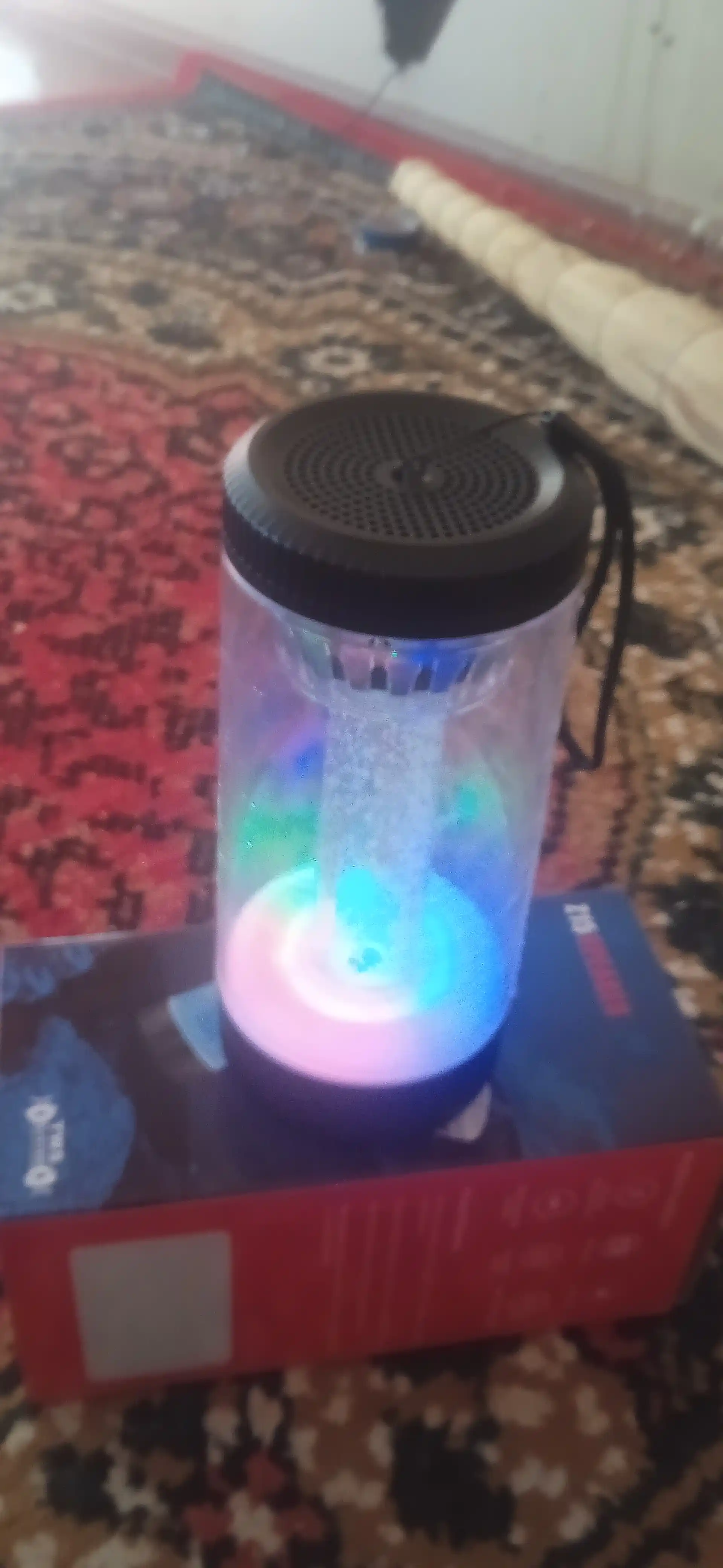 Беспроводная мини Bluetooth колонка с RGB подсветкой, прозрачный корпус, Bluetooth 5.1
