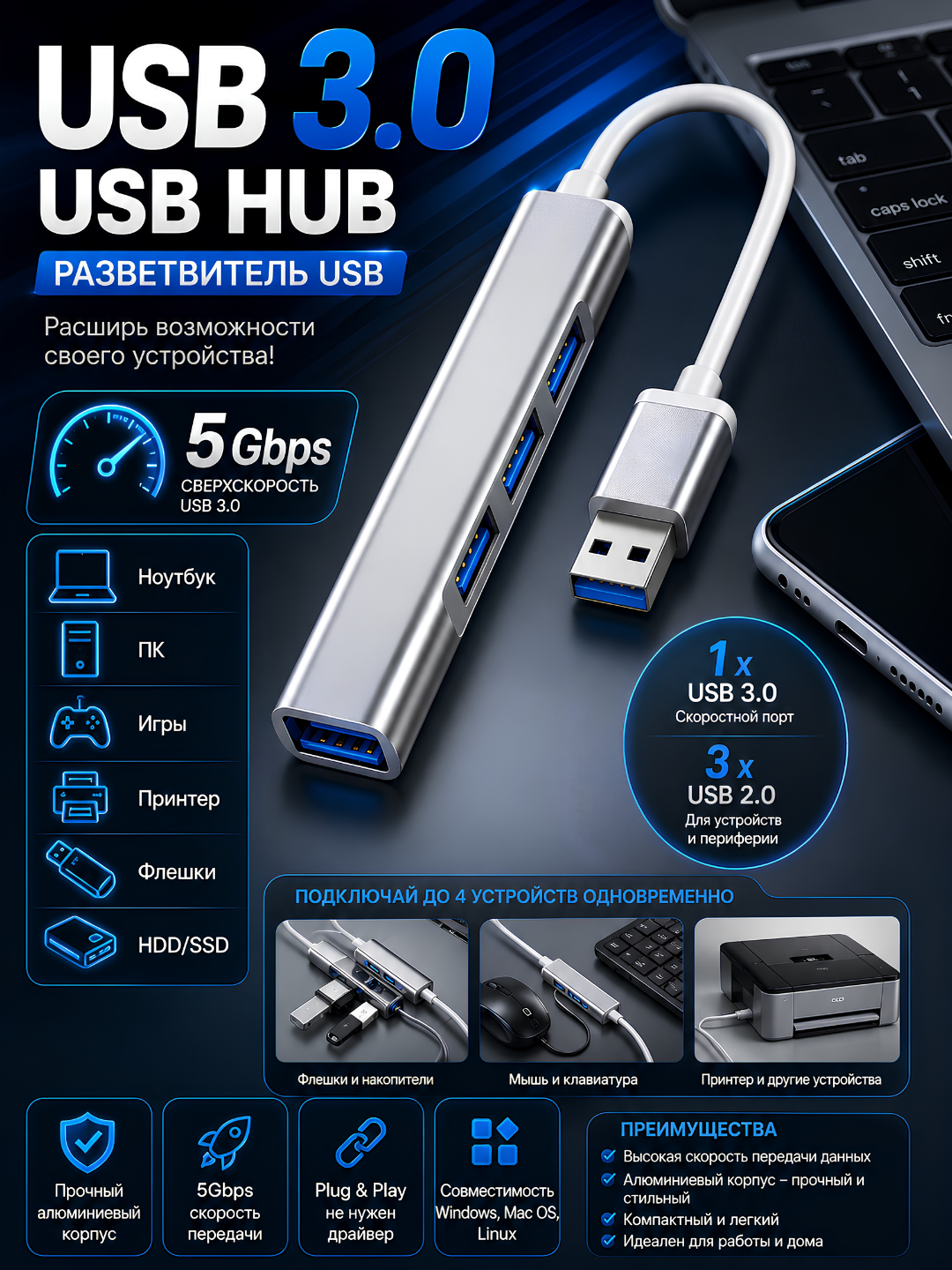 USB HUB 3.0 - 