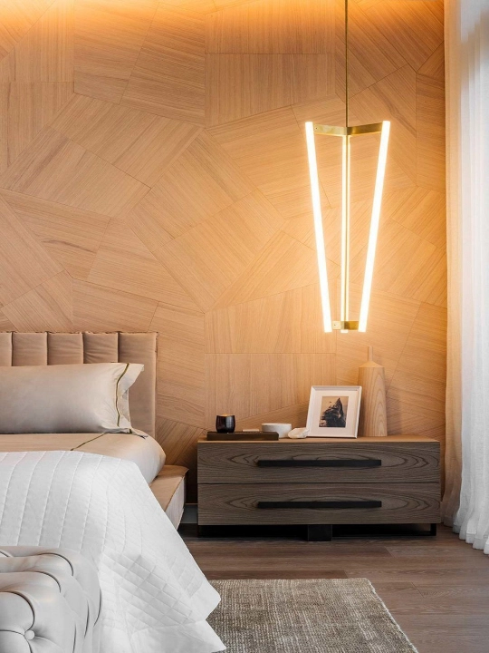 Dizaynerlik osma svetodiodli chiroq oltin