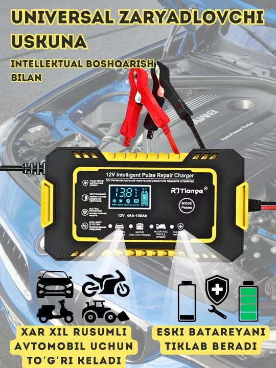 12V batareyalar uchun avtomatik zaryadlovchi - 