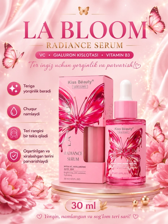 Набор для ухода за телом и волосами LA BLOOM, лосьон, гель, маска и парфюм, 4 в 1