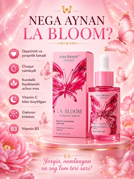 Набор для ухода за телом и волосами LA BLOOM, лосьон, гель, маска и парфюм, 4 в 1