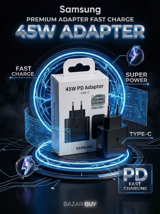 Зарядное устройство для Samsung "ORG", адаптер 45W PD, быстрая зарядка, универсальная