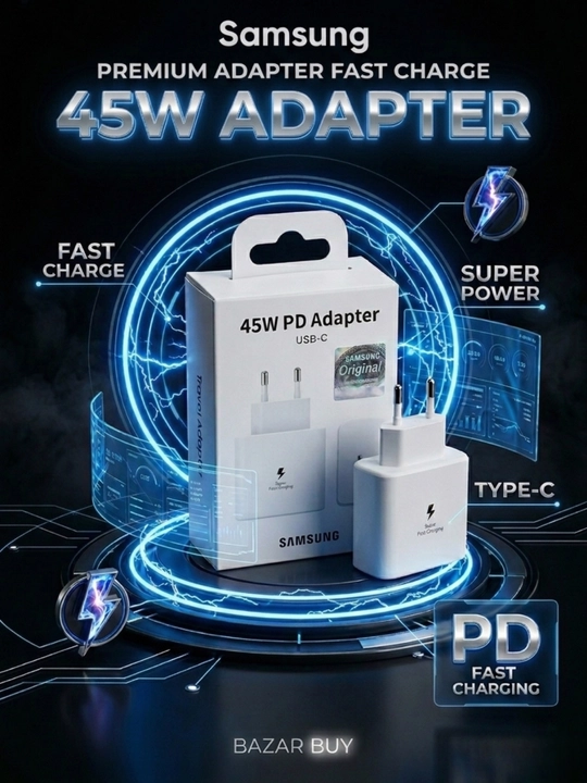 Зарядное устройство для Samsung "ORG", адаптер 45W PD, быстрая зарядка, универсальная