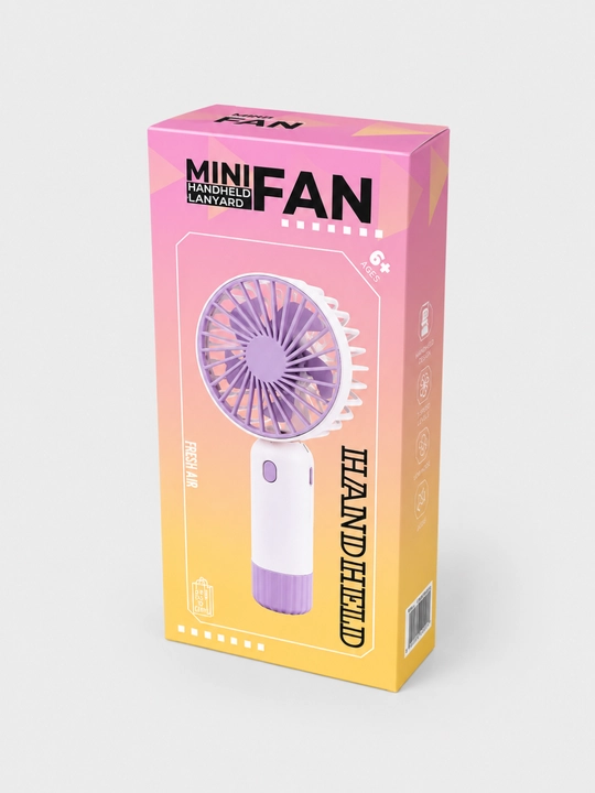 Portativ mini qo‘l ventilyatori USB Type-C, 3 tezlik, jim, akkumulyatorli fan