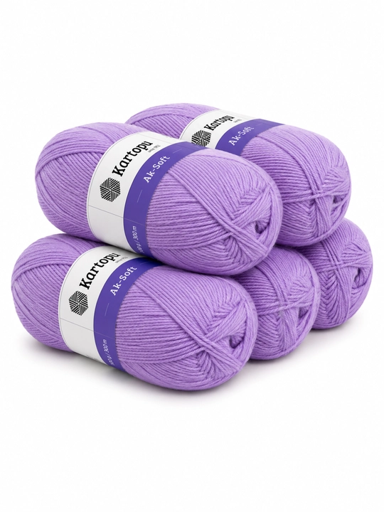 Kartopu Ak-Soft ip – Paxtali to‘qish ipi, amigurumi va kroshe uchun yumshoq ip 50g/160m