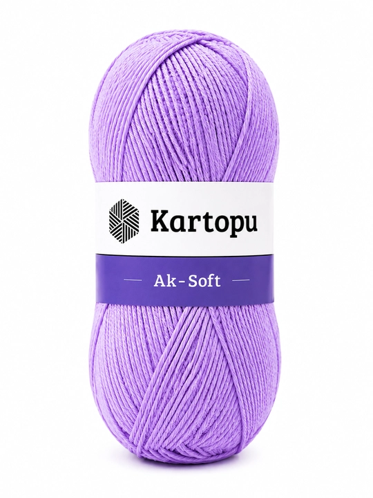Kartopu Ak-Soft ip – Paxtali to‘qish ipi, amigurumi va kroshe uchun yumshoq ip 50g/160m