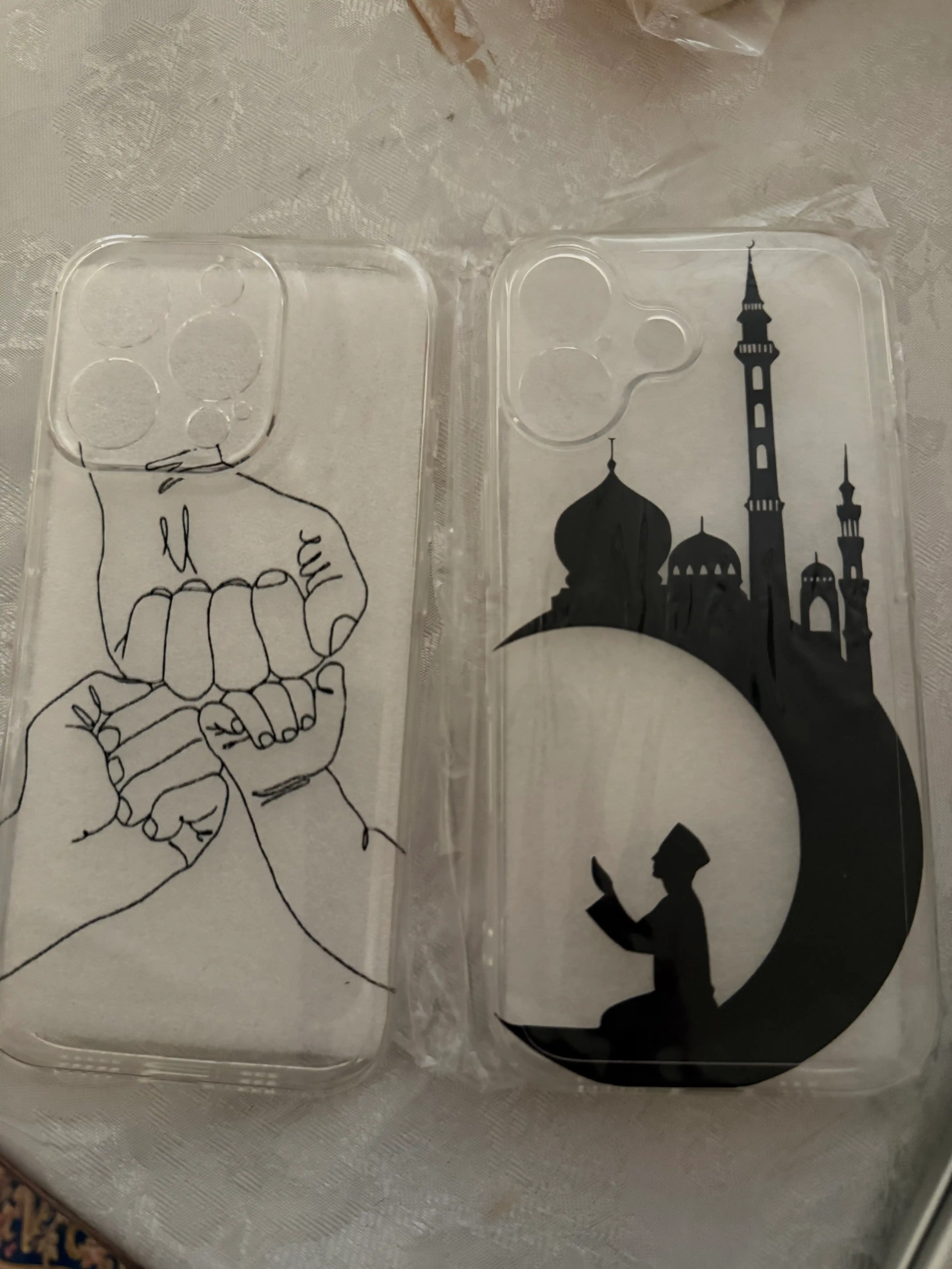 IPhone 17, 16, 15, 14, 13, 12, 11 modellari uchun printli shaffof g'ilof