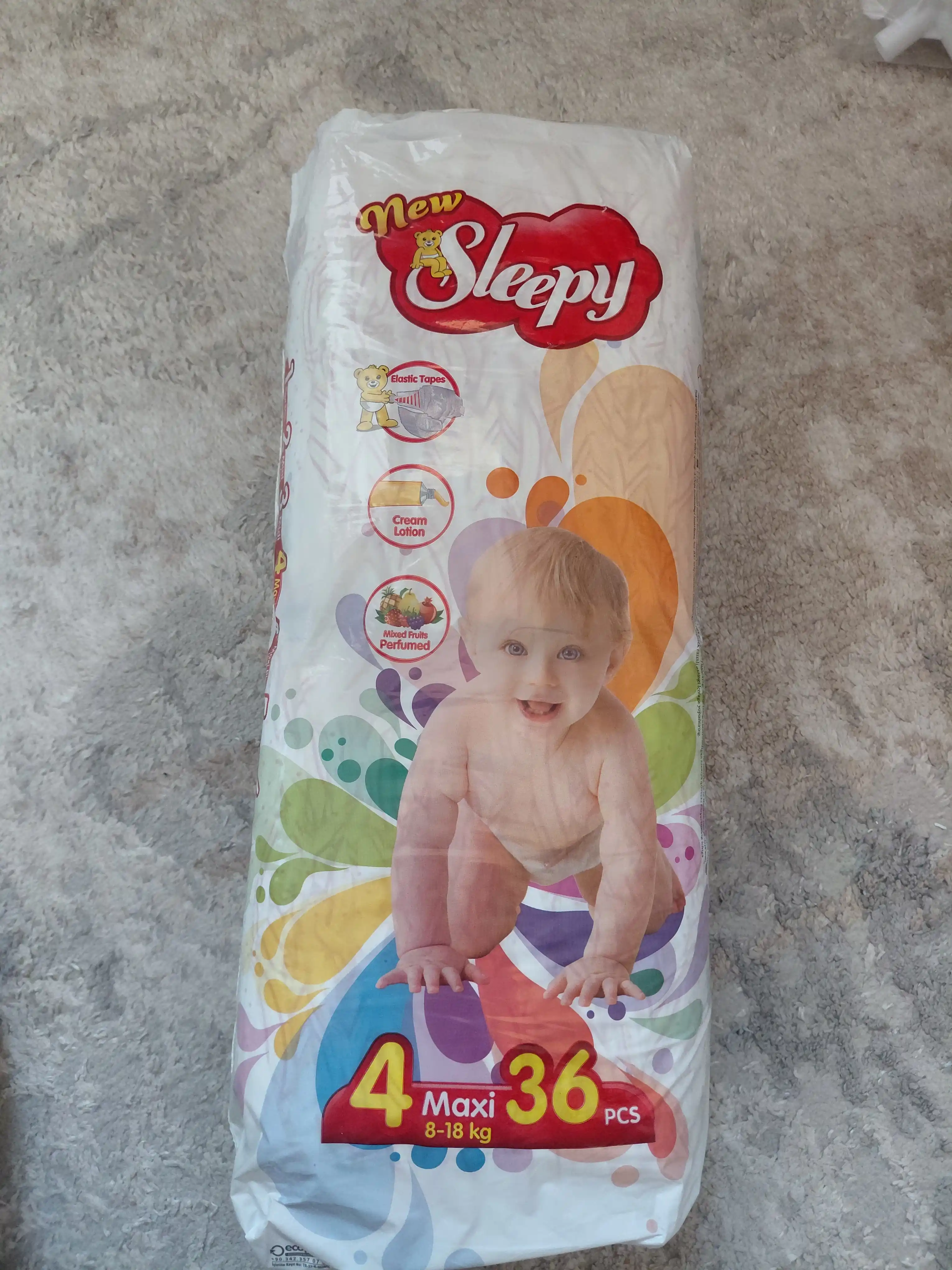 Детские подгузники NEW SLEEPY ECO - №4, 8-18 кг, 36 шт