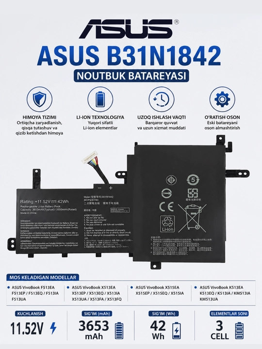 ASUS VivoBook B31N1842 batareyasi - 