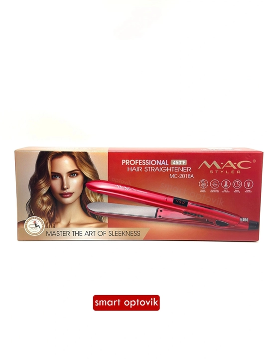 Soch dazmoli MAC Styler, professional soch tekislagich, titan plastinali, soch to‘g‘rilash