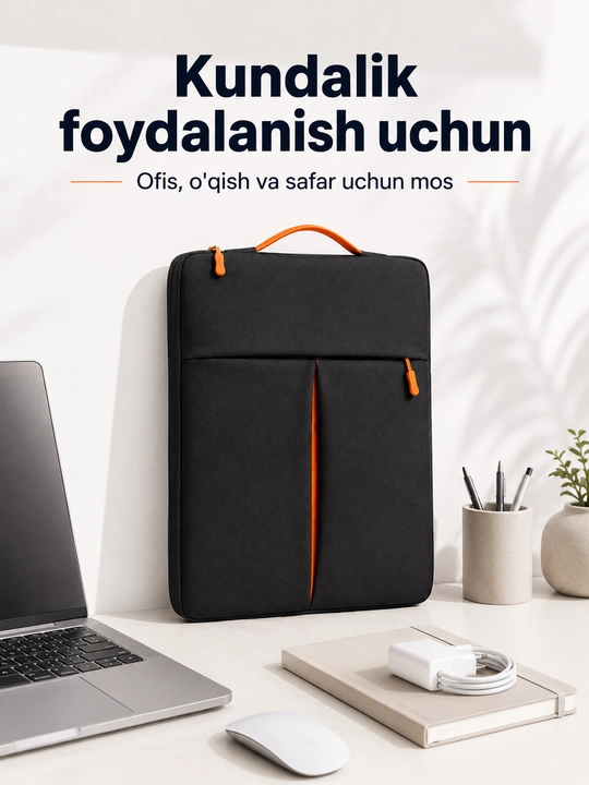 Noutbuk va Macbook 14-15.6 o'lchamli suv o'tqazmaydigan sumka