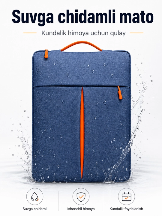 Noutbuk va Macbook 14-15.6 o'lchamli suv o'tqazmaydigan sumka