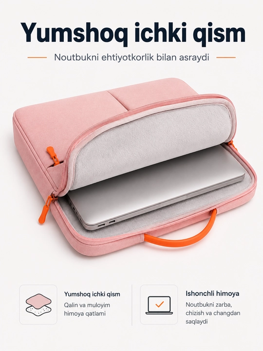 Noutbuk va Macbook 14-15.6 o'lchamli suv o'tqazmaydigan sumka