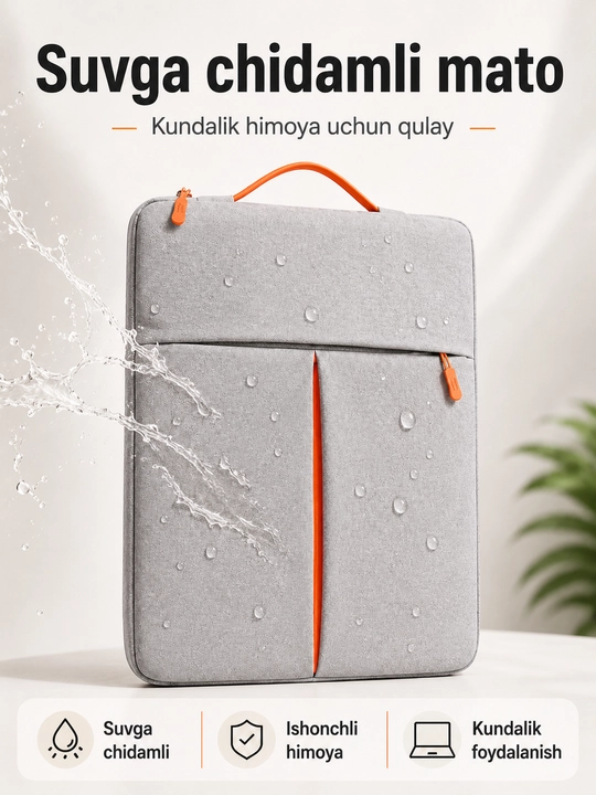Noutbuk va Macbook 14-15.6 o'lchamli suv o'tqazmaydigan sumka