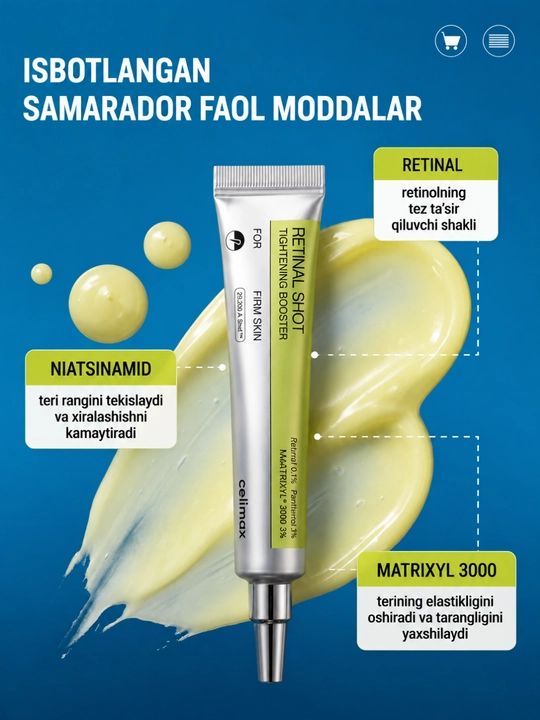 Celimax Retinol Shot: лифтинг-бустер и сыворотка, c ретинолом и микроиглами - 