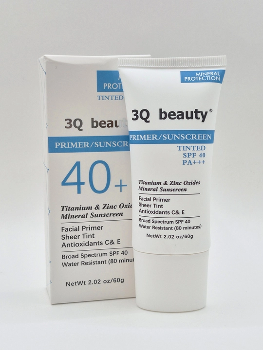3Q Beauty Tinted SPF 40 PA+++ mineral quyoshdan himoyalovchi krem-praymeri, 60 g