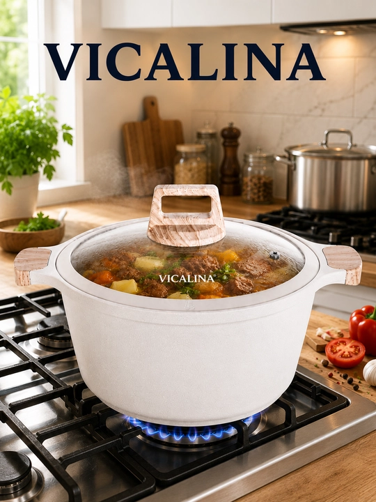 Котел Vicalina с крышкой – современный дизайн и высокое качество, 4 л