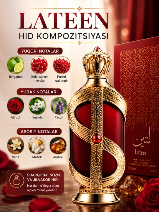 Lateen Eau de Parfum 100 ml ayollar uchun atir EDP