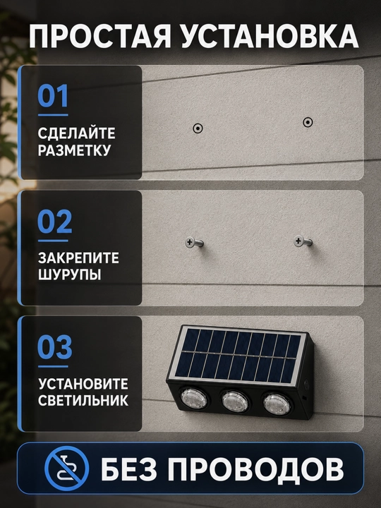 Avtomatik yorug‘lik datchigiga ega IP65 quyoshli RGB devor yoritgichi