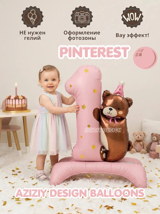 Воздушные шары, набор многоразовых шаров на 1 год, для праздников, дней рождений