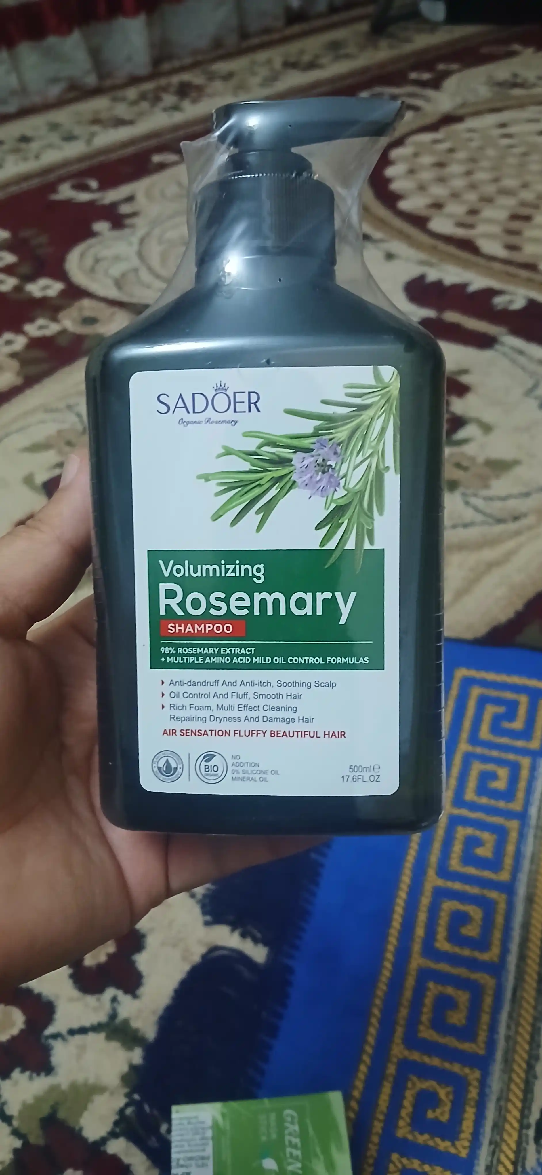Soch o'stiradigan va mustahkamlaydigan rozmarinli shampun, 500 ml