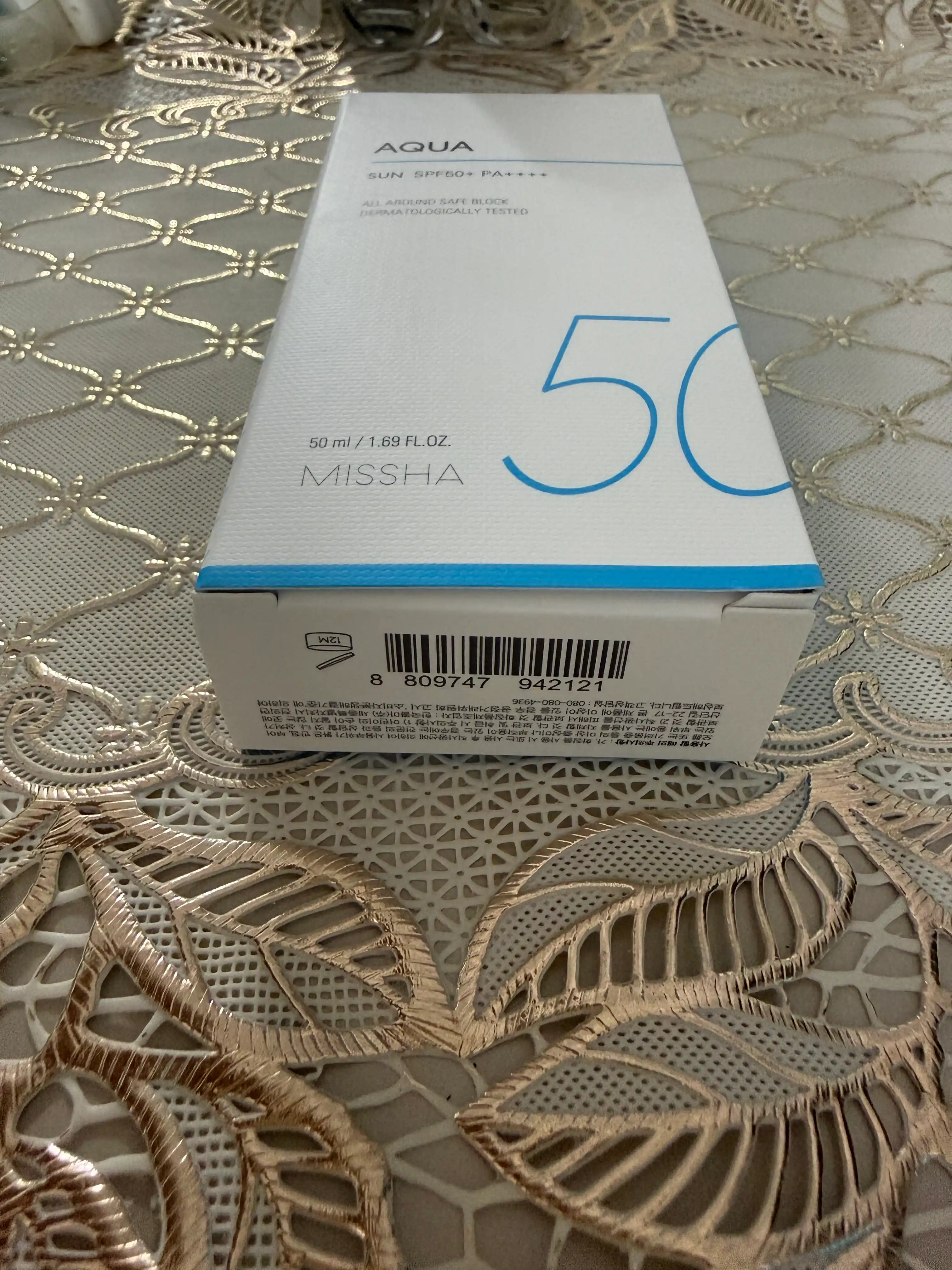 Namlovchi quyosh kremi Missha All Around Safe Block Aqua Sun SPF 50+ Pa++++